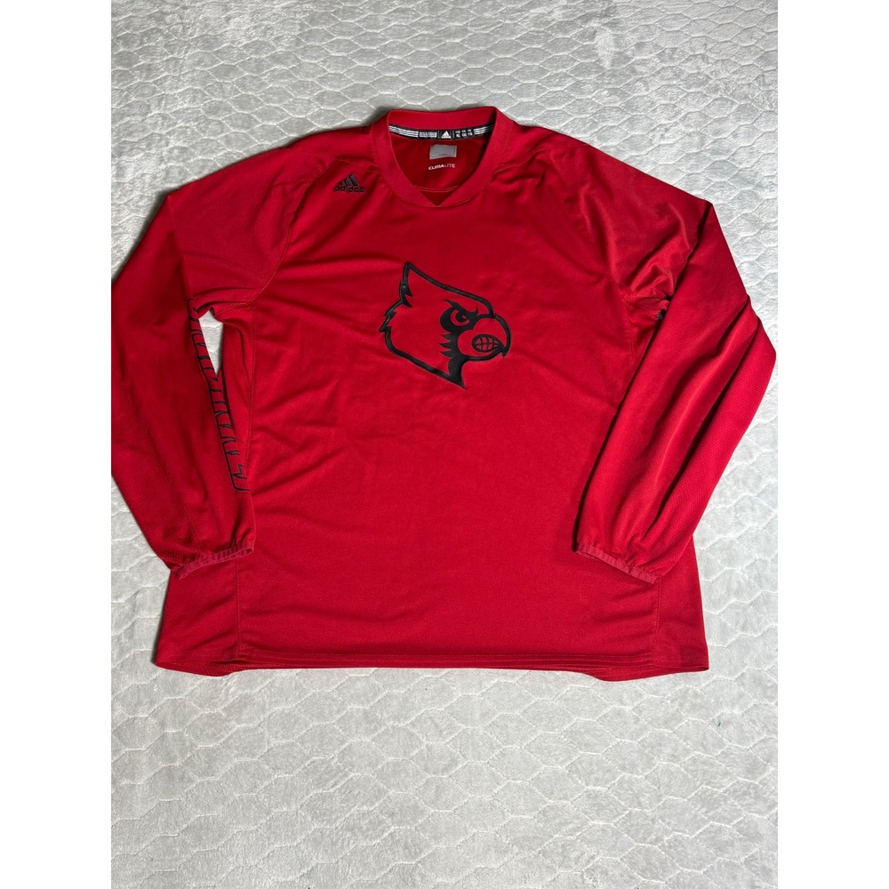 Adidas Louisville Cardinals University Issued Wind Shirt Red Mens XL Climalite